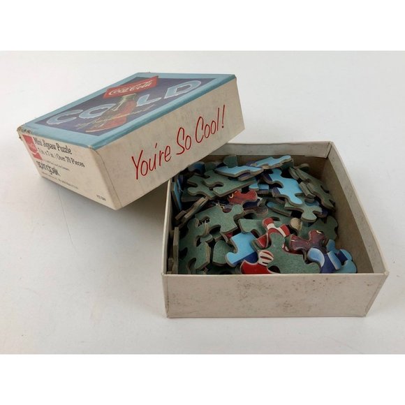 Coca Cola Mini Jigsaw Puzzle Sprinbok Hallmark Cards Over 70 Pieces 1983 - Picture 4 of 8